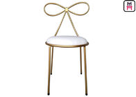 Ins Style Lovely Bow Metal Restaurant Chairs With Custom Cushion Color On Stock